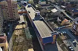 Общий вид паркинга с самым большим муралом в Казани «Я могу дышать»: ул. Академика Завойского, 21А