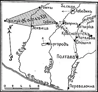 Карта из статьи «Краснокутск» «Военная энциклопедия Сытина»