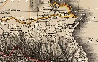 Чеченцы на карте 1807 года