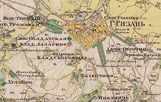 Карта Рязанской губернии, А. И. Менде, 1850 год