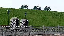 Пушки на валу второго полигона Госпитального укрепления Киевской крепости