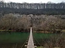 Подвесной мост через реку Збруч.