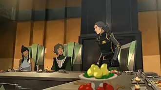 Лин ругается с сестрой за ужином