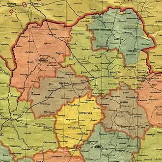 Черниговский округ на карте