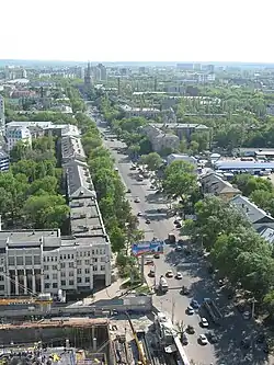 Вид на Кольцовскую улицу с Центра Галереи Чижова