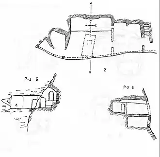 Предполагаемая церковь комплекса. А. Л. Бертье-Делагард, 1884 г.