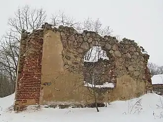 Усадьба Ахматовичи. Руины ледовни