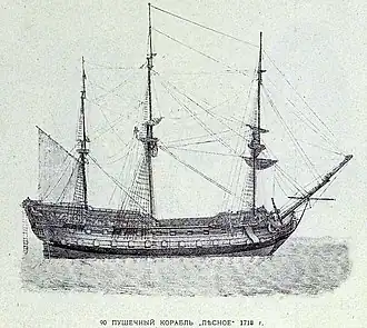 первый 90-пушечный линейный корабль Балтийского флота «Лесное»