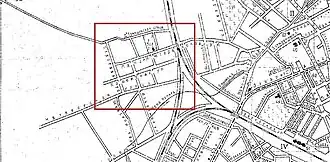 Лютеранская церковь Святого Николая в Минске на плане бывшей Мало-Лютеранской улицы, 1898 год