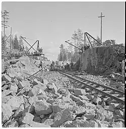 Строительство участка Ууксу — Мегрега, 22 сентября 1942 год.