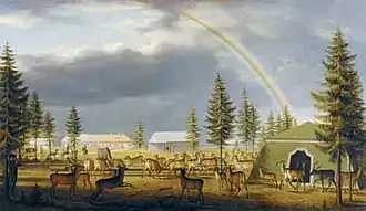 И. Я. Меттенлейтер. Зверинец в Гатчинском парке. 1792