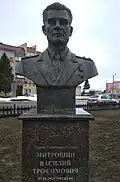 Бюст Митрошина на площади Победы в г. Краснослободск
