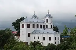 Костел Успения Пресвятой Девы Марии, вид с боку Замковой горы