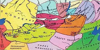 Найманская держава (в центре) при Инан-хане