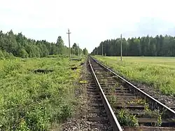 Бывшая станция Найстенъярви, вид на юг.