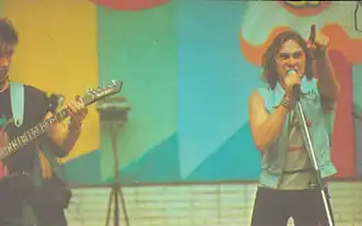 «Облачный край» на фестивале «Подольск-87».Лидеры группы Сергей Богаев и Олег Рауткин