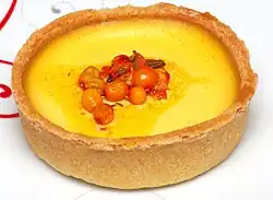 Облепиховый крем-брюле в тарталетке