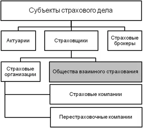 Иерархическая диаграмма "Субъекты страхового рынка"