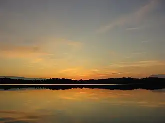 Закат на озере Алё летом 2007 года