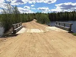 Мост через залив озера