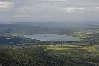 Вид на озеро Белое с горы Синюха