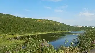 Вид на озеро летом 2018 года