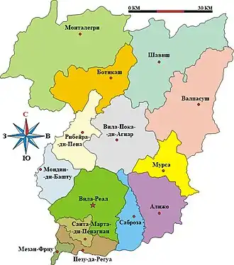 Округ Вила-Реал на карте