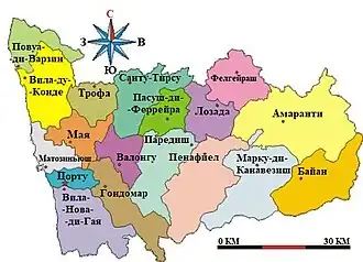 Округ Порту на карте