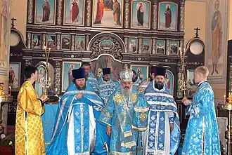 Освещение храма в д. Кирва 11.10. 2012 года