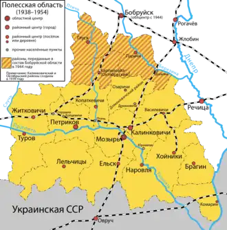 Полесская область на карте