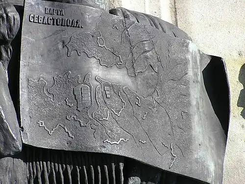 Карта укреплений Севастополя, возведённых по замыслу Э. И. Тотлебена