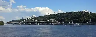 Панорамный вид с Днепра напротив Речного вокзала