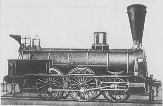 Паровоз П.41, который был вторым локомотивом (фото 1871 года)
