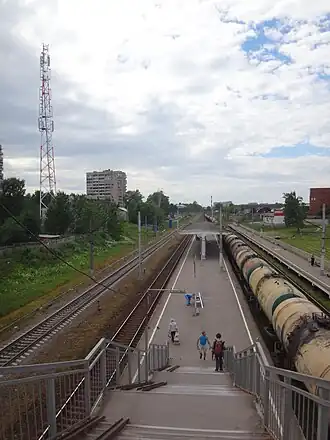 Вид с пешеходного моста в западном направлении