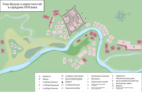 План Валуек в XVIII веке