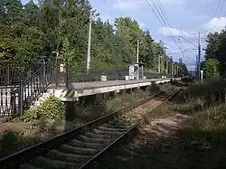 Вид на платформу с насыпи, в направлении Белоострова 2009 год