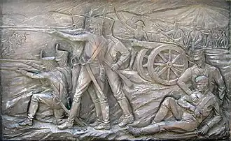 Подвиг майора Витязя на барельефе стелы «Город воинской славы» в Анапе