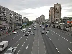 Начало проспекта Славы в восточном направлении