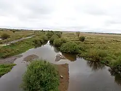 река Дирга в окрестностях посёлка Литовко, вид с железнодорожного моста