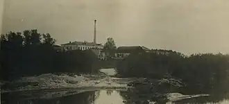 Вид на фабрику купцов Соловьёвых с противоположного берега реки Киржач