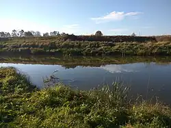 Вид на среднее течение Дисны около Шарковщины осенью 2018 года