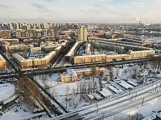 Батенинский жилмассив сверху зимой