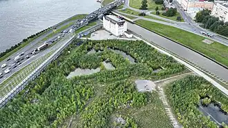 Охтинский мыс в 2022 году, вид с воздуха