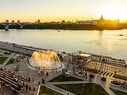 Светомузыкальный фонтан на Нижне-Волжской набережной