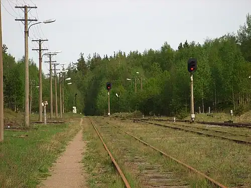 Выходные светофоры в восточной горловине станции