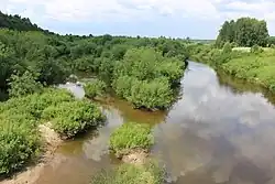 Ярославская обл, г. Любим, Уча (слева) впадает в Обнору
