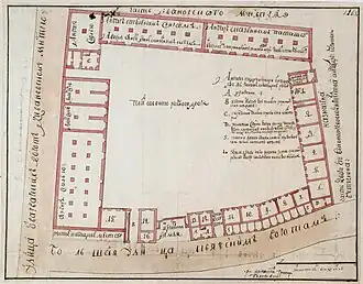 Соляной рыбный двор на плане сер. XVIII века. РГАДА.