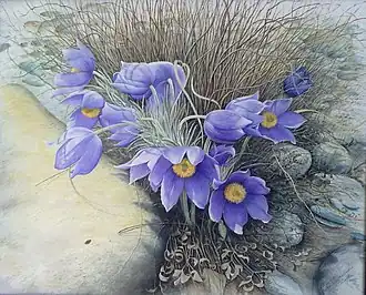 "Сон-трава"Акварель, шелк