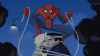 Человек-паук связываетСильвер Сейбл и Молотоглава