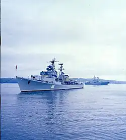 Эскадренный миноносец «Спокойный» и большой противолодочный корабль «Маршал Василевский», 1986 год